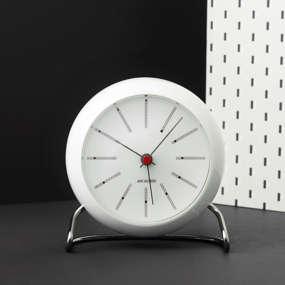 Arne Jacobsen Table Clock White