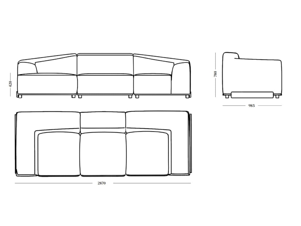 Saler Sofa 3-Seater