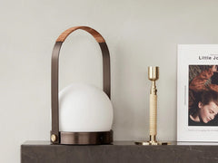 Carrie LED Lamp Brass Leather