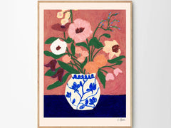 Flowers on Blue Table