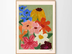 Flowers on Sage Green