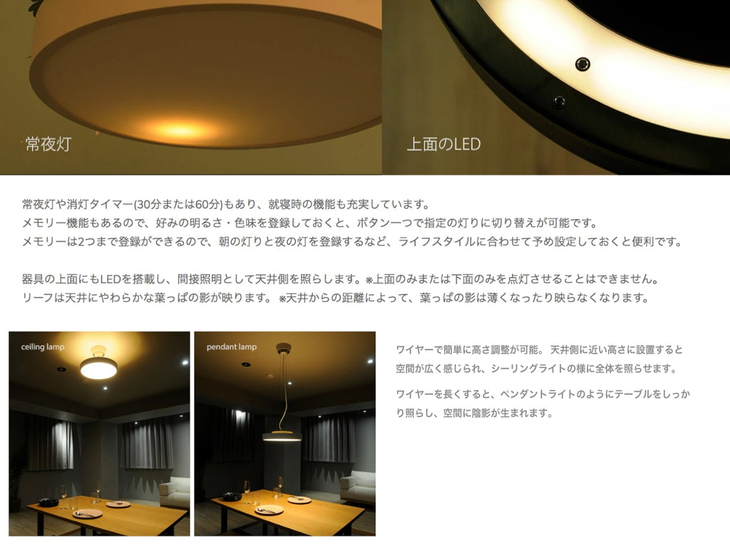 Giorno Ceiling Pendant Lamp LED LEAF | ジョルノ シーリング