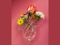 Love in Bloom Glass Heart Vase