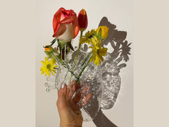 Love in Bloom Glass Heart Vase